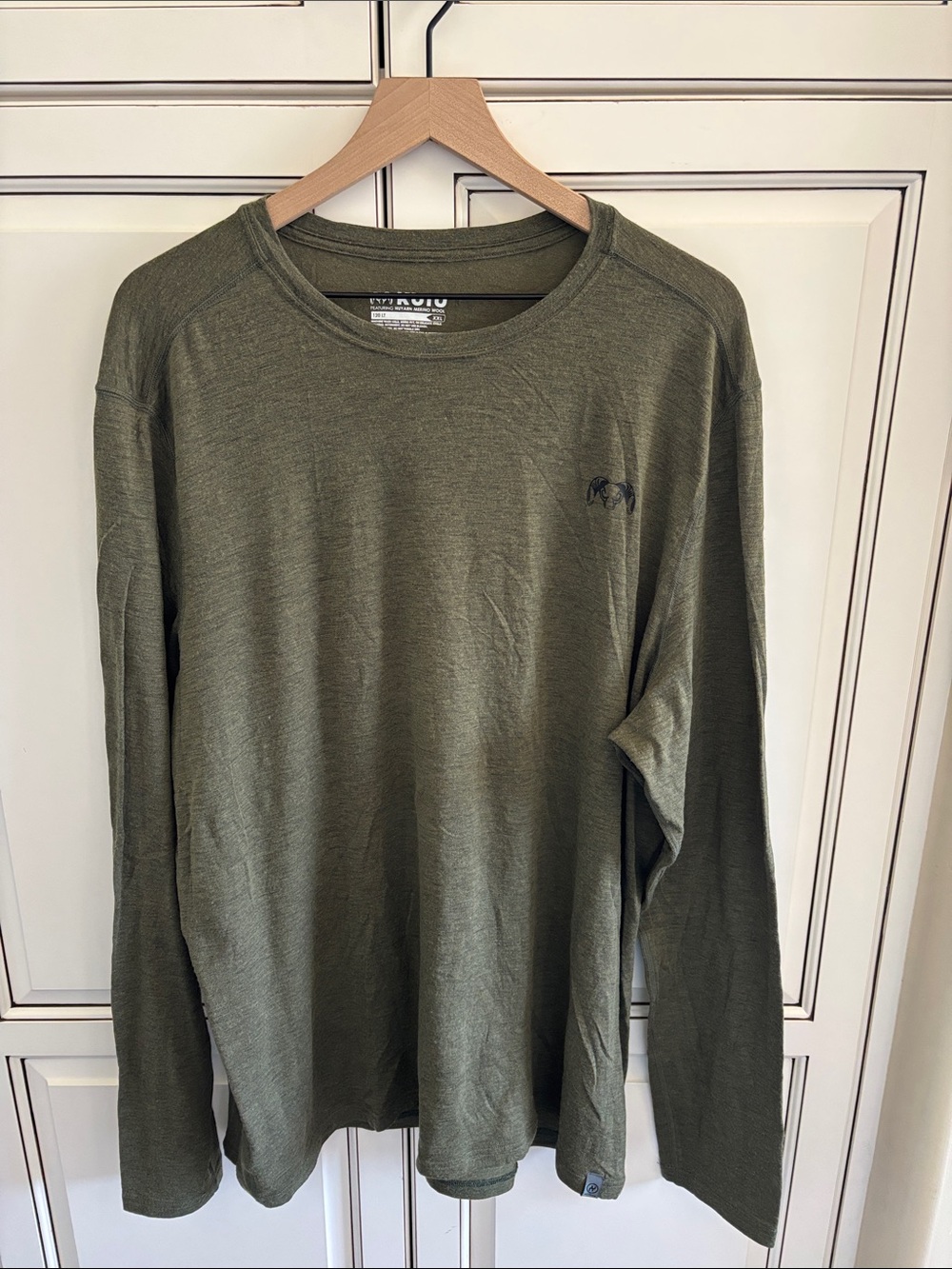 Kuiu 120 LT Nuyarn Merino Wool Baselayer Hunting LS Shirt Green Mens Size XXL